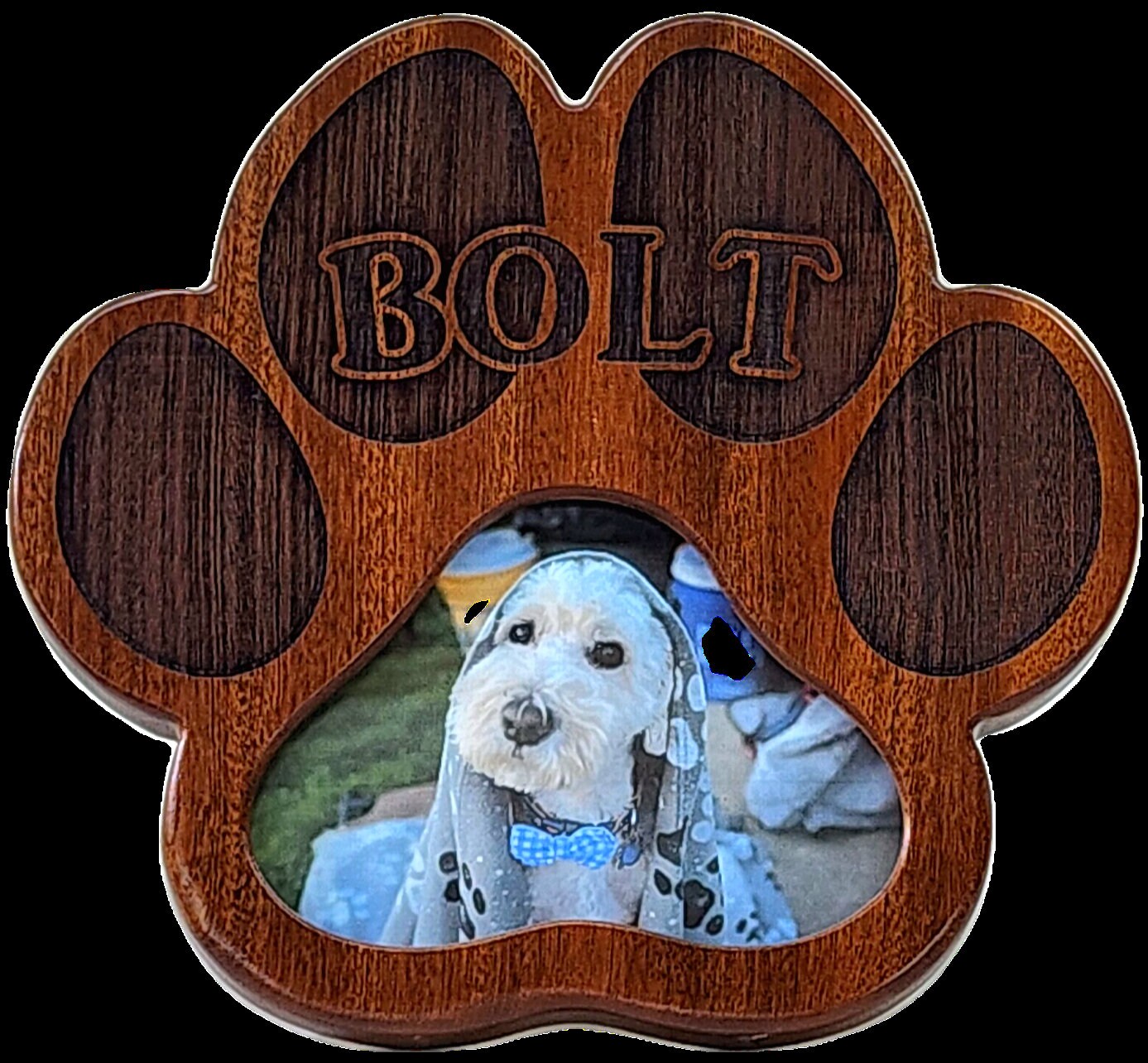 PERSONALIZED DOG PAW picture frame complete with your dog's name