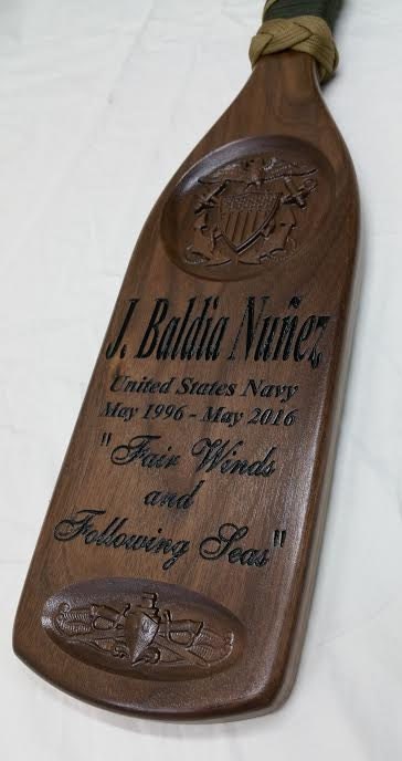 SOLID HARDWOOD PADDLE, 30 inch customized, military gift, awards