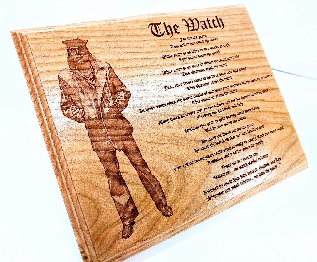 CHIEF CREED engraved with a modern or old school Anchor plaque, retirement plaque, Military Gifts