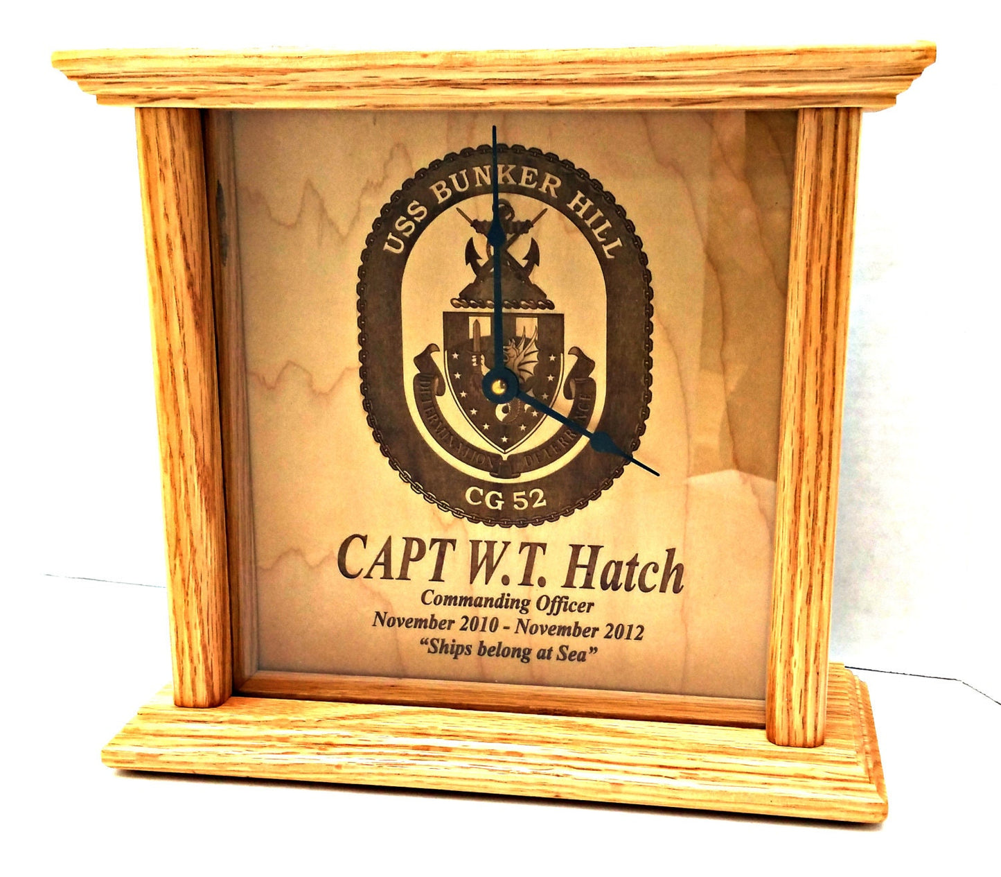 Personalized SOLID WOOD CLOCK. Walnut, wedding, mahogany, gift for him, military gift