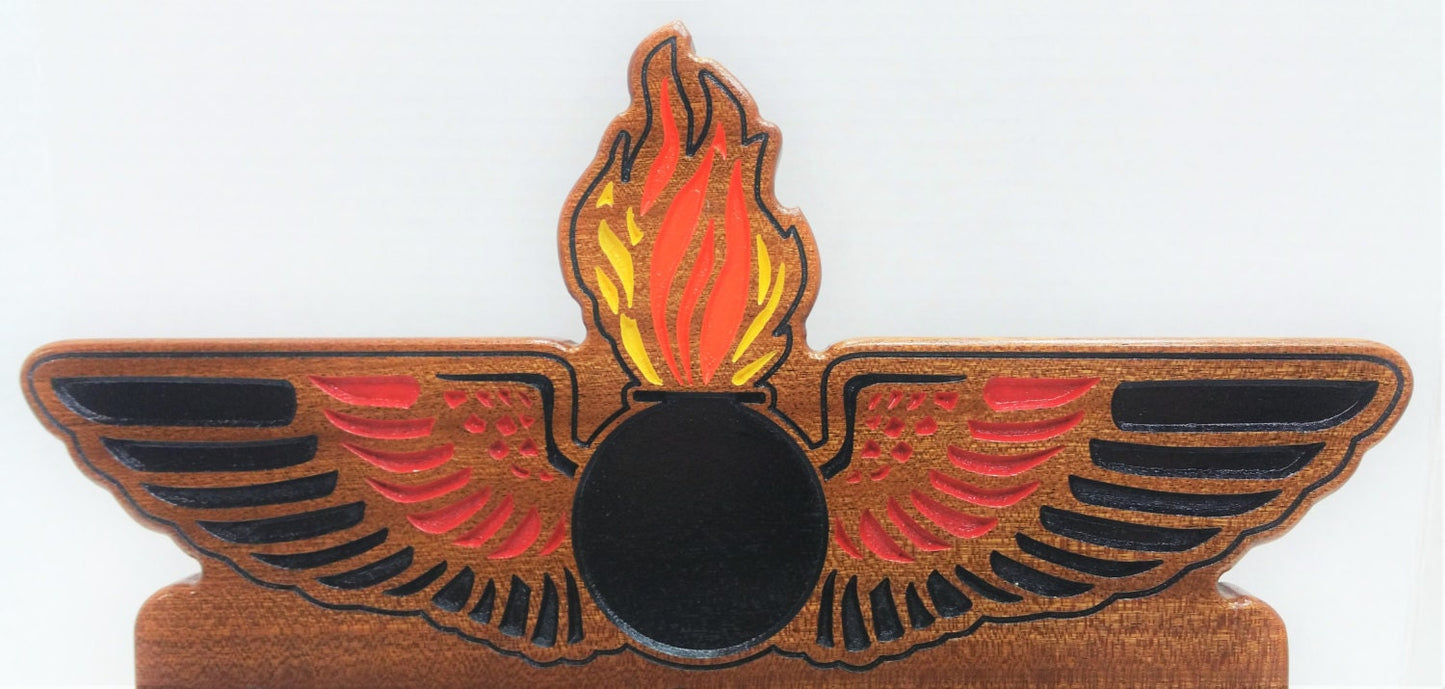 CUSTOM and PERSONALIZED Warfare insignia Desk Sign and challenge coin holders